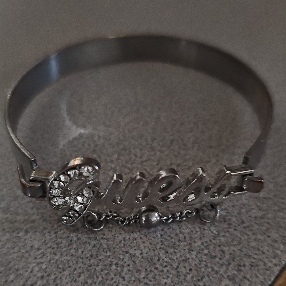 Guess Silver Bracelet with Sparkling Details